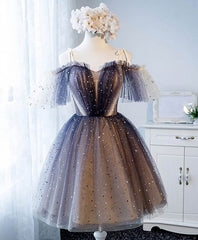 Bridesmaid Dresses Purple, Cute Tulle Short Prom Dress, Cute Tulle Homecoming Dress
