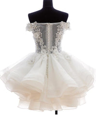 Prom Dress Fairy, Cute White Organza Layers Short Prom Dress, New Party Dress