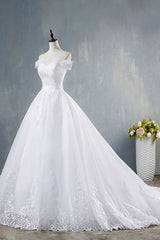 Wedding Dresses Pinterest, Elegant Appliques Lace Tulle A-line Wedding Dress
