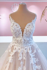 Wedding Dress Lace Sleeve, Elegant Long A-Line Appliques Lace Tulle Sweetheart Backless Wedding Dress