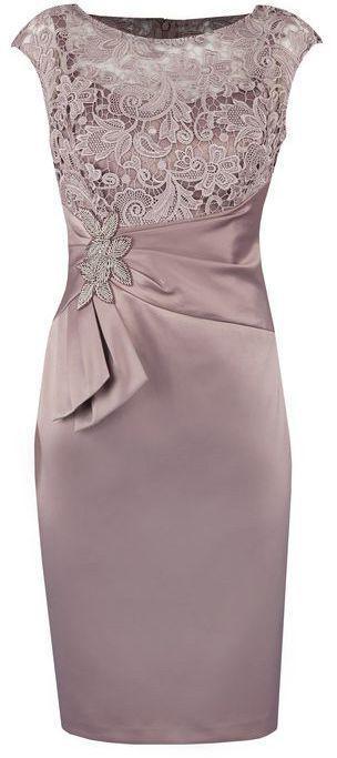 Party Dresses Classy Elegant, Sheath Grey Bateau Cap Sleeves Mother Of The Bride Dress With Lace Appliques