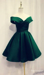 Unique Prom Dress, short emerald green homecoming dresses for prom party