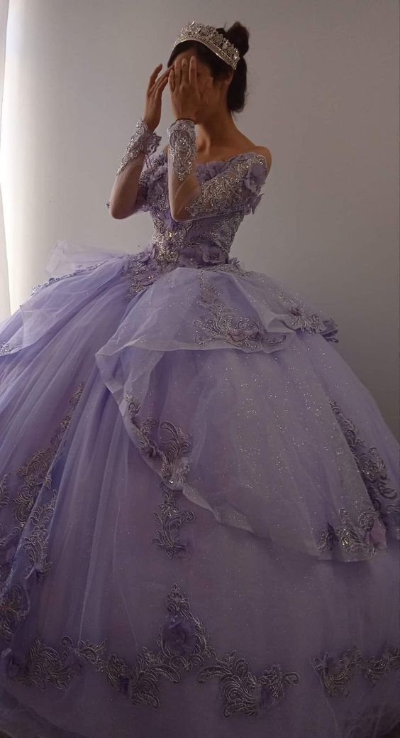 Prom Dresses Patterned, Glitter Purple Princess Dress,Quinceanera Dress, Sweet 16 Dress