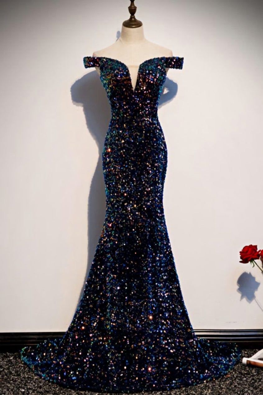 Party Dress Design, Glitter sequins evening dress,Mermaid Long Prom Dress,Maxi Dresses