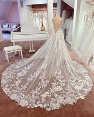 Wedding Dress Sleeve, Gorgeous Spaghetti-Straps Lace Wedding Dress Tulle Sleeveless Bridal Gowns