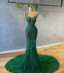 Evening Dresses Modest, Green mermaid prom dresses evening gowns
