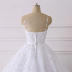 Wedding Dresses And Shoes, Lace Applique Ball Gown Vestido Wedding Dresses Spaghetti Straps