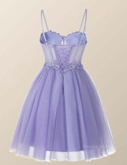 Formal Dresses Outfit, Lavender Corset A-line Short Homecoming Dress