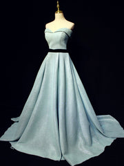 Formal Dresses Fall, Light Blue A line Long Prom  Dress, Blue  Formal Evening Dresses