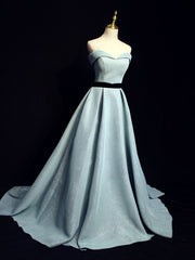 Formal Dresses Size 16, Light Blue A line Long Prom  Dress, Blue  Formal Evening Dresses