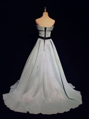 Formal Dresses With Tulle, Light Blue A line Long Prom  Dress, Blue  Formal Evening Dresses