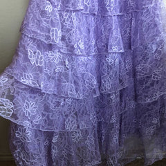 Evening Dresses For Over 54, Lilac Lace Long prom dress Evening Gown Party Dress