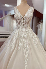 Wedding Dresses Under 10003, Long A-Line Sweetheart Appliques Lace Backless Wedding Dress
