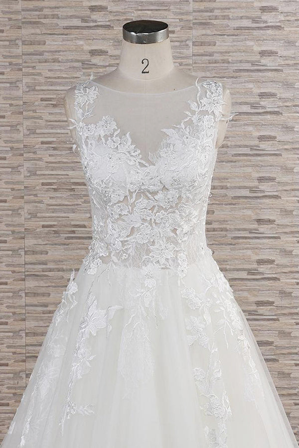 Wedding Dresses Dresses, Long A-line Sweetheart Applqiues Lace Tulle Wedding Dress