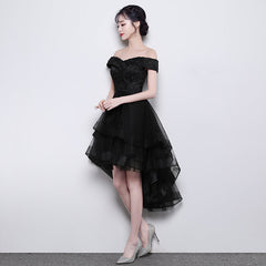 Bridesmaid Dress Colors Scheme, Lovely Simple Black High Low New Homecoming Dress , Party Dresses