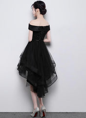 Bridesmaid Dress Color Scheme, Lovely Simple Black High Low New Homecoming Dress , Party Dresses