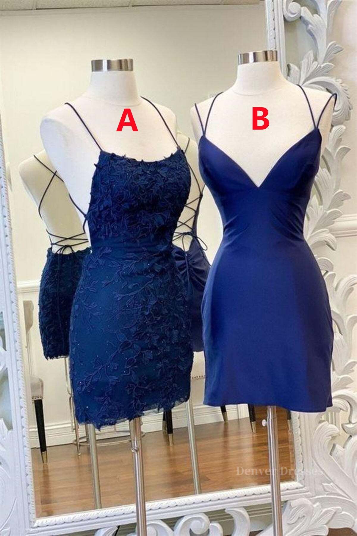 Prom Dress Black, Mermaid Backless Blue Lace Prom Dress, V Neck Blue Homecoming Dress, Blue Lace Formal Evening Dress