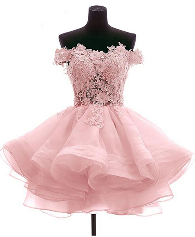 Prom Dresses 3 8 Sleeves, Mini Tulle Lace Short Prom Dress, Lace Cute Homecoming Dress