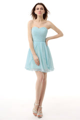 Prom Dresses Sale, Mint Green Pleated Lace Short Homecoming Dresses