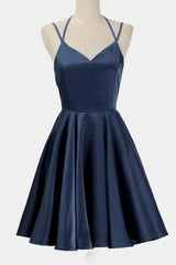 Prom Dress 2028, Navy Blue Short Prom Dress Juniors Homecoming Dresses