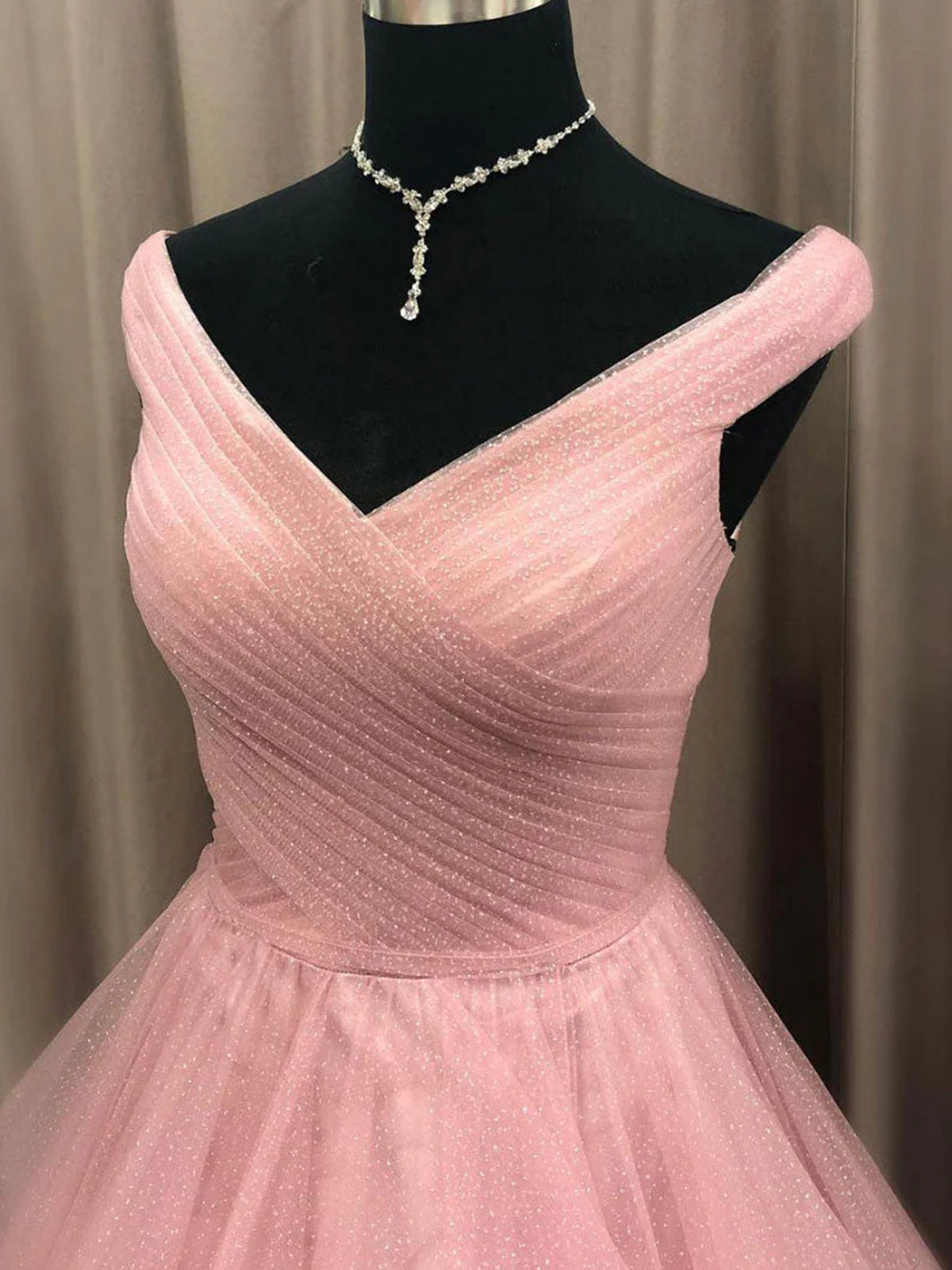 Dress To Impression, Off the Shoulder Light Pink Prom Dresses, Off Shoulder Light Pink Formal Evening Dresses