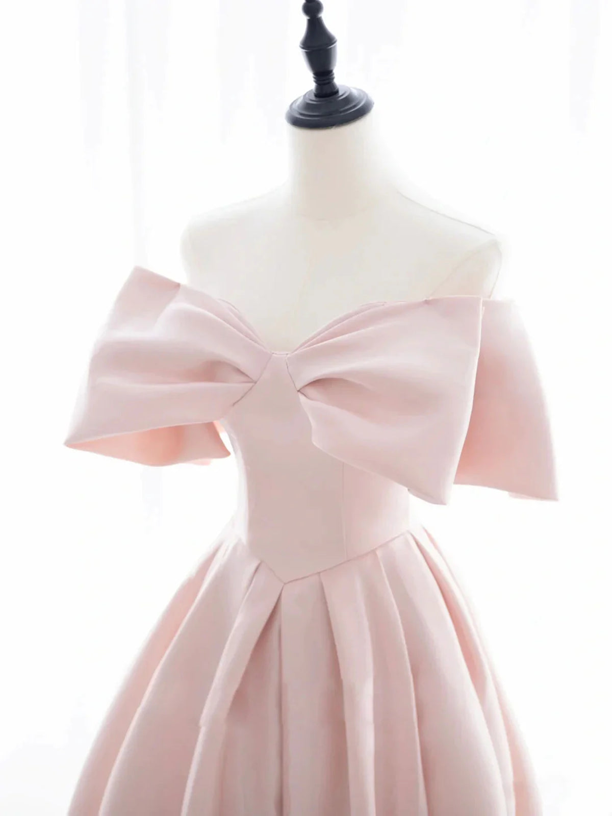 Vacation Dress, Off the Shoulder Light Pink Prom Dresses, Off Shoulder Light Pink Formal Evening Dresses
