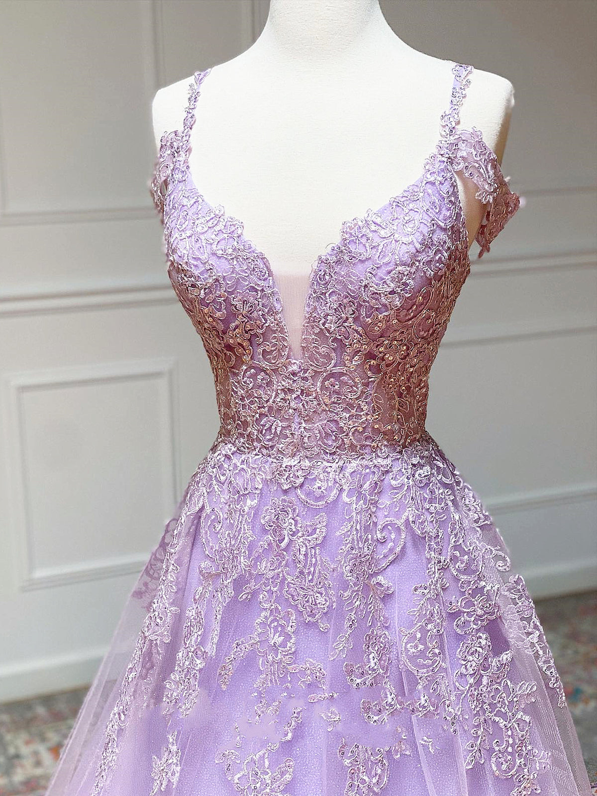 Formal Dress Long Elegant, Off the Shoulder Long Purple Prom Dresses, Off Shoulder Purple Lace Formal Evening Dresses