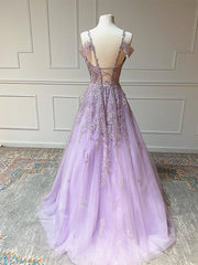 Formal Dress Vintage, Off the Shoulder Long Purple Prom Dresses, Off Shoulder Purple Lace Formal Evening Dresses