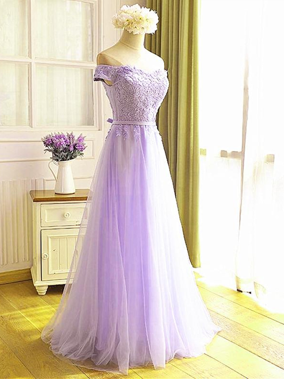 Homecoming Dress Fitted, Off the Shoulder Purple Lace Prom Dresses, Purple Off Shoulder Lace Formal Bridesmaid Dresses