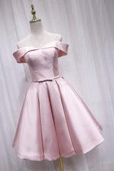 Bridesmaid Dresses Sales, Pink Off Shoulder Bridesmaid Dress, Lovely Party Dress