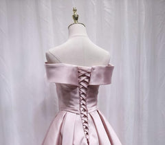 Bridesmaid Dresses Sale, Pink Off Shoulder Bridesmaid Dress, Lovely Party Dress