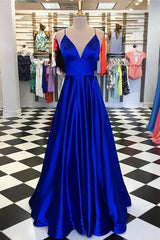Bridesmaid Dresses, Pretty Royal Blue A-line Spaghetti Straps Prom Dresses, Evening Dresses