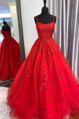 Bridesmaid Dresses Fall Color, Princess Straps Long Prom Dress with Lace Appliques,Evening Gowns