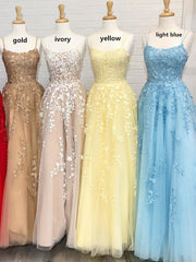 Bridesmaid Dress Fall Colors, Princess Straps Long Prom Dress with Lace Appliques,Evening Gowns