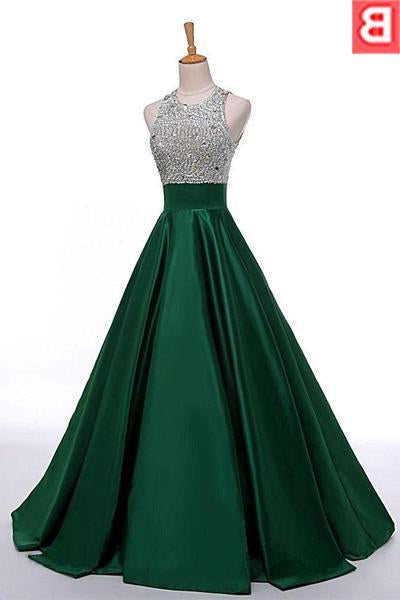 Short Prom Dress, 2024 Gorgeous Red Sequins Floor-Length/Long A-Line/Princess Satin Prom Dresses