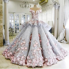 Wedding Dress Idea, Pretty Light Blue Backless Long Princess Prom Dresses