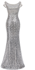 Prom Dresses Ideas, The long mermaids with a silver Evening Dresses