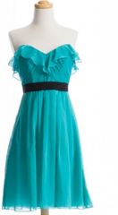 Prom Dress 2031, Custom Made Strapless Ruffled Ruched Chiffon Short Homecoming Dresses