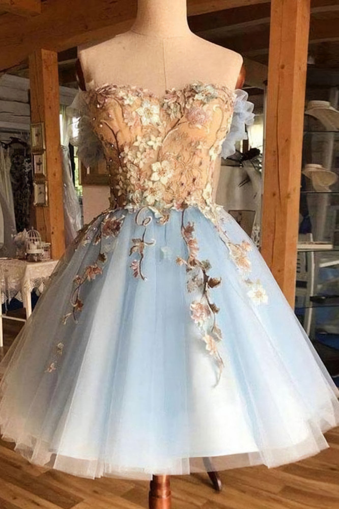 Elegant Gown, Gorgeous Hoco Sweetheart Light Blue Tulle Short Prom Dresses