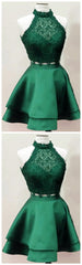 Homecoming Dresses For Girls, Homecoming Dresses, Emerald Homecoming Dresses, Two Piece Homecoming Dress