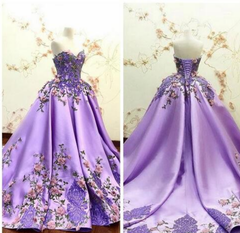 Homecoming Dresses For Girl, Beautiful Sweetheart 3D Flowers Adorned Prom Dresses, Embroidery Satin Lace Appliques Bandage Formal Special Occasion Evening Party Gowns