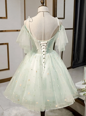 Prom Dressed 2034, Beautiful Beads Tulle Sweetheart Neckline Homecoming Dresses