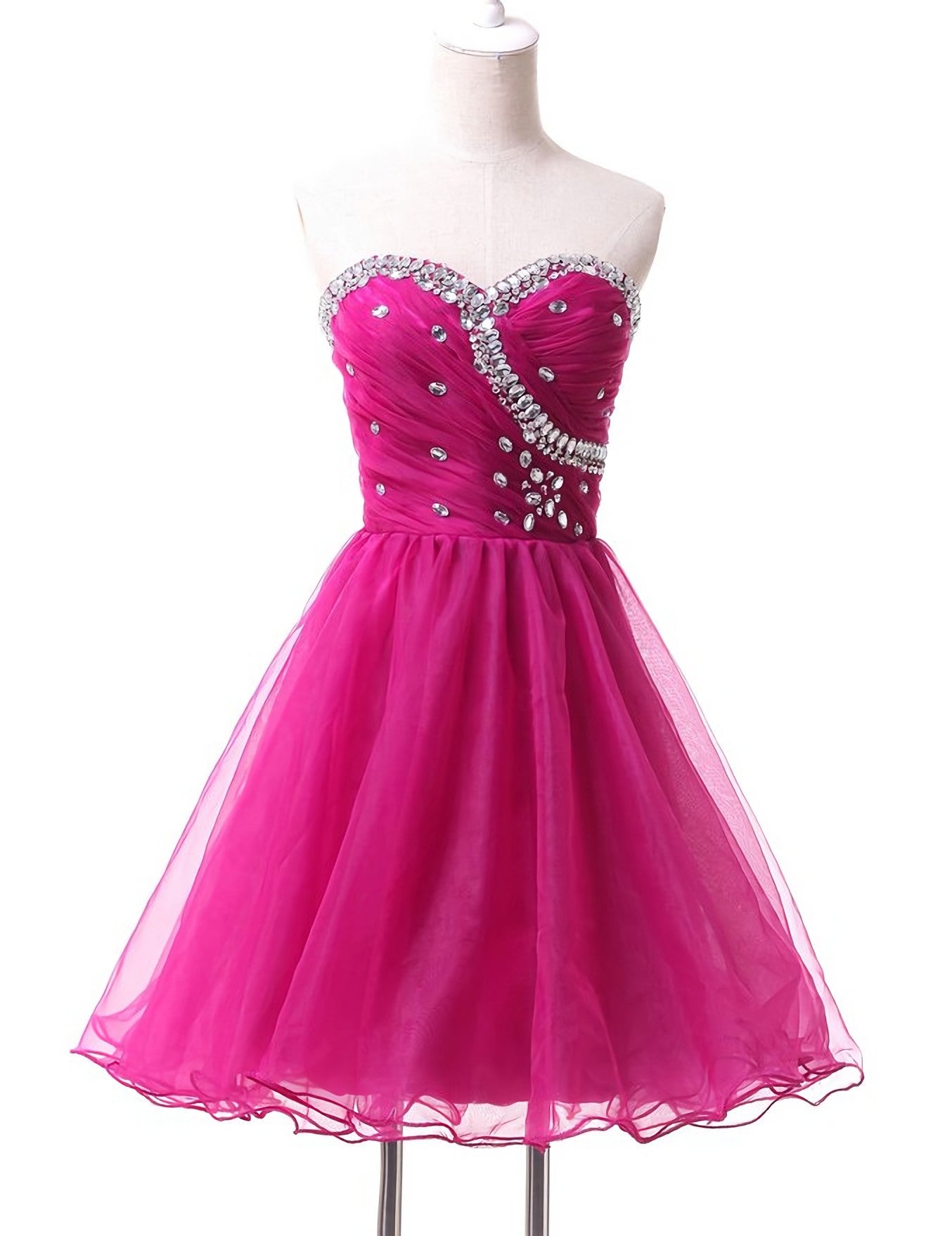 Prom Dresse 2034, Hot Pink Cute Tulle Short Homecoming Dresses