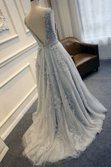 Wedding Dress Boutiques Near Me, gray blue lace wedding dress elegant blue gown a line lace tulle custom made wedding dress
