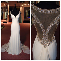 Black Wedding Dress, back prom dress white prom dresses beading long charming party dress elegant charming formal dress
