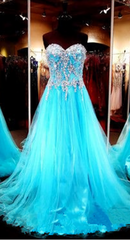 Prom Dress A Line Prom Dress, Sweetheart Beaded Illusion Fashion New Style Evening Dresses
