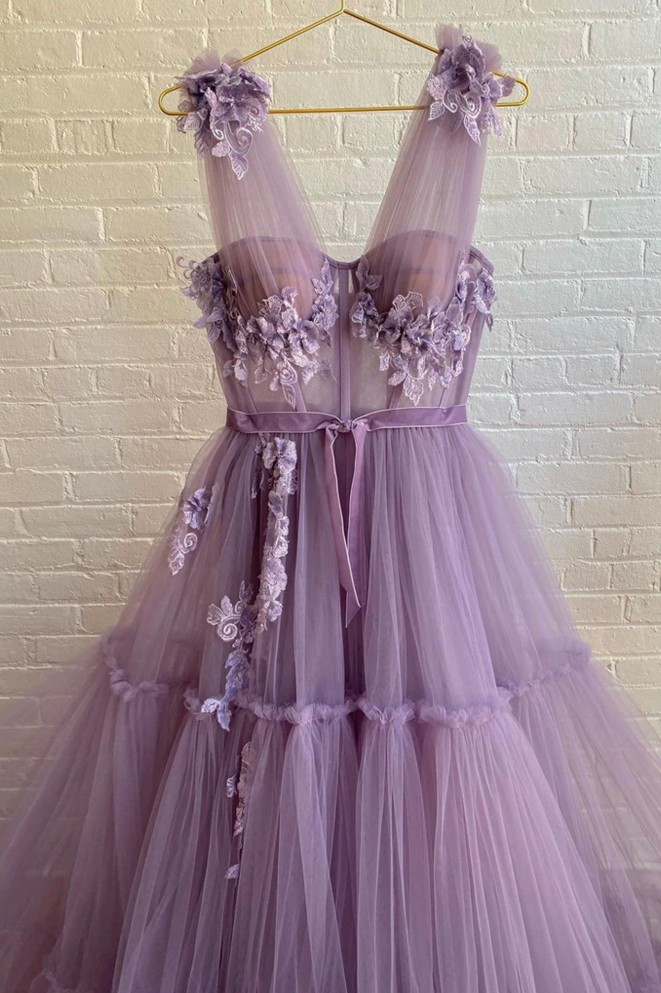 Beach Dress, Purple Lace Long Prom Dress,  A-Line Purple Evening Graduation Dress