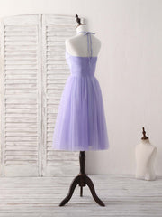 Evening Dress Cheap, Purple Tulle Short Prom Dress, Simple Purple Homecoming Dress