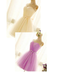 Bridesmaid Dress Design, Cute Sweetheart Neck Tulle Short Prom Dress, Bridesmaid Dress
