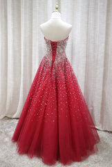 Wedding, Red Sparkle Prom Dress , Handmade Charming Formal Gown, Prom Dress